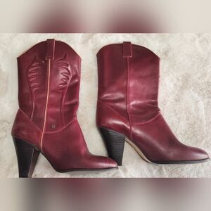 Vintage Aignet Burgundy Cowboy Boots